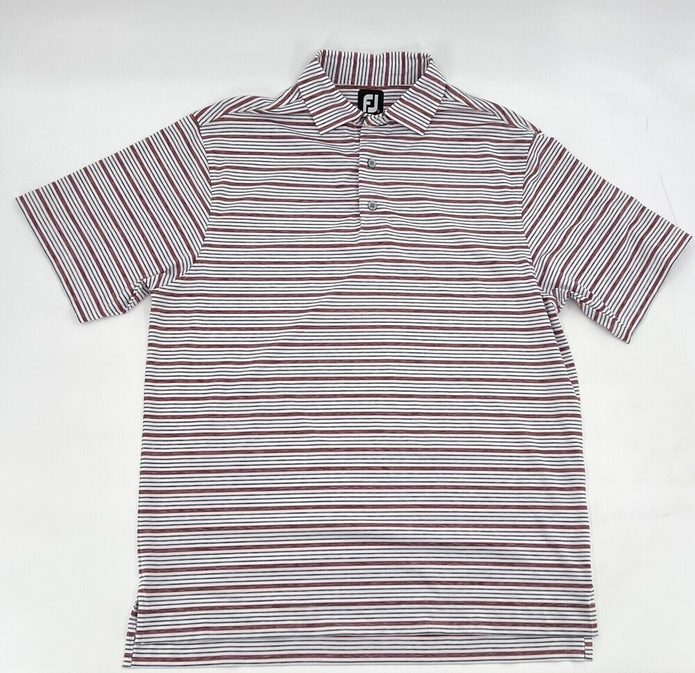 Footjoy Polo Shirt Mens Striped Multicolor Pullover Short Sleeve Golf